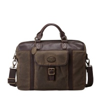 Fossil Estate Wax Canvas Top Zip MBG8272 Briefcase,Olive,One Size