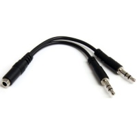 StarTech MUYHSFMM 3.5mm 4 Pin to 2x3 Pin 3.5mm Headset Splitter Adapter - F/M