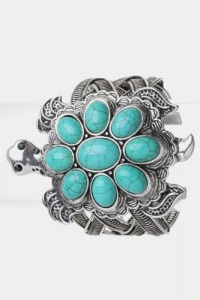 Trendy Fashion Jewelry - Color Stone Turtle Bracelet - By Fashion Destination (Turquoise) | Free Shipping