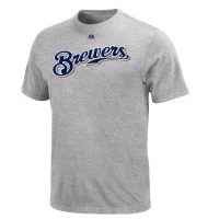 MLB Milwaukee Brewers Official Wordmark Short Sleeve Basic Tee Men's