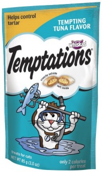 Whiskas Temptations Tempting Tuna Flavour Treats for Cats, 3-Ounce Pouches (Pack of 12)