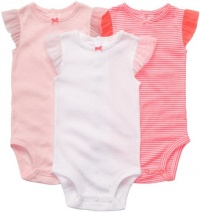 Carter's Tutu Sleeves 3-Pack Bodysuits (Sizes NB - 24M) - white/pink, 6 months