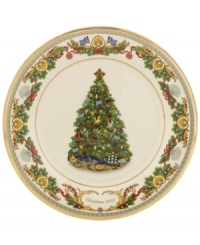 Branch out with the collectible new Lenox Trees Around the World plate featuring Greece. With gold banding, Greek flags and all the trimmings of a perfectly decked tree. Dated 2012.