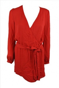 Haute Hippie Womens Faux Wrap Silk Belted Shirt Dress