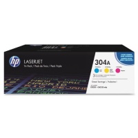 Hewlett Packard 304A CYM Tri-Pack Cyan/Magenta/Yellow LaserJet Toner Cartridges Toner