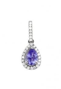 Effy Jewlery 14K White Gold Tanzanite and Diamond Pendant, .96 TCW