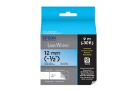 Epson LabelWorks Pearlized LC Tape Cartridge ~1/2-Inch Black on Blue (LC-4LBL9)