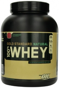 Optimum Nutrition 100% Whey Gold Standard Natural Whey, Natural Strawberry, 5 Pound