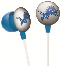 iHip NFF10200DEL NFL Detroit Lions Mini Ear Buds, Silver/Black/Blue