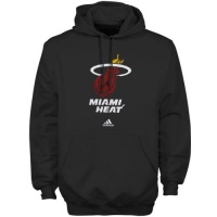 NBA adidas Miami Heat Primary Logo Fleece Hoodie Sweatshirt - Black