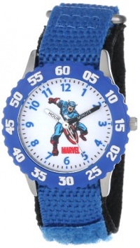 Marvel Comics Kids' W000134 Captain America Stainless Steel Time Teacher Watch