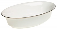 Lenox Solitaire White Platinum-Banded Bone China 10-3/4-Inch Open Vegetable Bowl