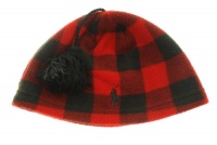 Polo Ralph Lauren Plaid Cold Weather Hat Red OS (4-7)