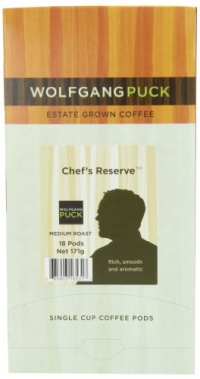 Wolfgang Puck Coffee, Chef's Reserve, Medium Roast, 18-Count Pods (Pack of 3)