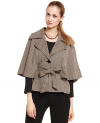 Instead your everyday blazer routine, why not try out Nine West's herringbone cape? Balance out the fluid silhouette with tailored pencil skirts. (Clearance)