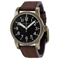 Burberry Military Black Dial Brown Leather Strap Mens Watch BU7807