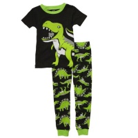 Carters Toddler 2−pc. Green T−Rex Pajama Set GREEN/BLACK 3T