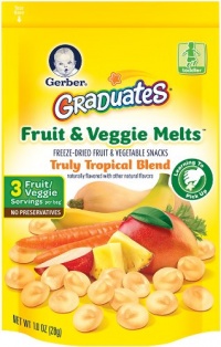 Gerber Graduates Fruit and Veggie Melts, Truly Tropical Blend, 1 Ounce (Pack of 7)