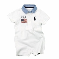 Polo By Ralph Lauren Infant Boy's Mesh Cotton Polo Shortall Layette (3 Months, White)