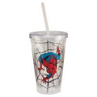 Vandor LLC 26151 Spider-Man Acrylic Travel Cup with Lid and Straw, 18-Ounce, Multicolored