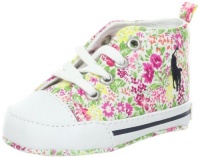 Ralph Lauren Layette Harbour Hi Sneaker (Infant/Toddler),Bright Blush Floral,3 M US Infant