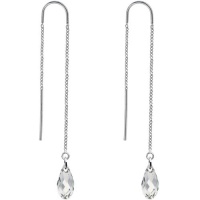 Handcrafted Crystal Briolette 925 Silver Threader Earrings MADE WITH SWAROVSKI ELEMENTS Made with ELELMENTS