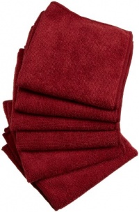 DII Kitchen Millennium Excello Microfiber Kitchen Cloth, Spice Red, Set of 6