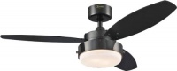 Westinghouse 7876400 Alloy Two-Light 42-Inch Reversible Three-Blade Indoor Ceiling Fan, Gun Metal with Opal Frosted Glass