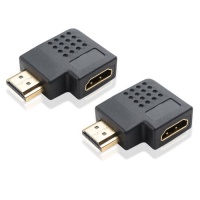 Cable Matters 2 Pack, 270 Degree Vertical Flat Right HDMI Male to Female Adapter