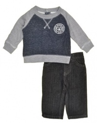 Calvin Klein Baby-Boys Infant Blue-Gray Top With Jeans