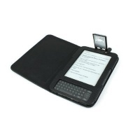 GreatShield Premium Quality Kindle 3G Lighted Leather Case Cover with Built-in Light - Black