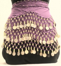 Purple Belly Dance Skirt With Gold Coins (Great Gift Idea)