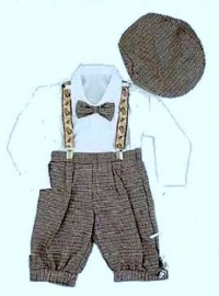 Infant & Toddler Boys Vintage Style Knickers Outfit Suspenders, Bowtie & Cap