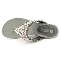 White Mountain Women's Niche Wedge Sandals in Pewter/Multi