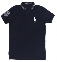 Polo Ralph Lauren Men's Wimbledon Ball Boy Tennis Polo Shirt (Medium, French Navy)