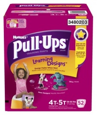 Pull-Ups Learning Designs Training Pants for Girls, Giga Pack, Size 4T-5T, 52 Count