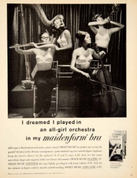 1960 Ad Vintage Maidenform Bra Sweet Music All Girl Orchestra I Dreamed Dream - Original Print Ad