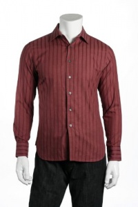 Alfani Red Boysenberry Striped LS Button Down Shirt