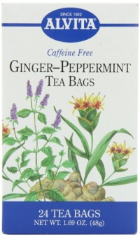 Alvita Tea Bags, Ginger-Peppermint, Caffeine Free, 24 tea bags [1.69 oz (48 g)] (Pack of 3)