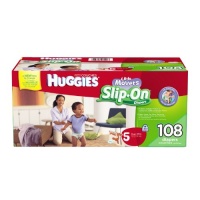 Huggies Little Movers Slip-On Diapers Mega Colossal Pack, Size 5, 108 Count