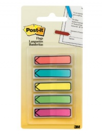 Post-it Arrow Flags with On-the-Go Dispenser, Assorted Bright Colors, 1/2-Inch Wide, 100/Dispenser, 1-Dispenser/Pack