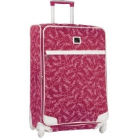 Diane Von Furstenberg Luggage Color On The Go 28 Inch Custom Expandable Spinner, Fuschia/White, One Size