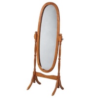 Frenchi Home Furnishing Traditional Style Oak Finish Wood Cheval Floor Mirror