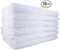 Utopia Towels 22 x 44 Bath Towels 100% Cotton, Soft, and Absorbent 12 Pack - White