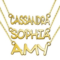 Lana Nameplate Charm and Necklace in 14k white, yellow, or rose (pink) gold, 1 inch