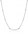 Mizuki 14k Necklace Oxidized Silver Chain with Gold Beads, 16''