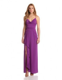 BCBGMAXAZRIA Women's Hedi Draped Gown With Criss Cross Back