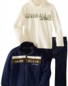 Calvin Klein Boys 2-7 Jacket With Hooded Tee And Jeans, Navy, 4