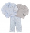 Calvin Klein Baby-Boys Infant Jacket With Gray Bodysuit And Pant, Blue, 24 Months