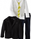 Calvin Klein Boys 2-7 Fleece Blazer Y Tee And Jeans, Black, 7